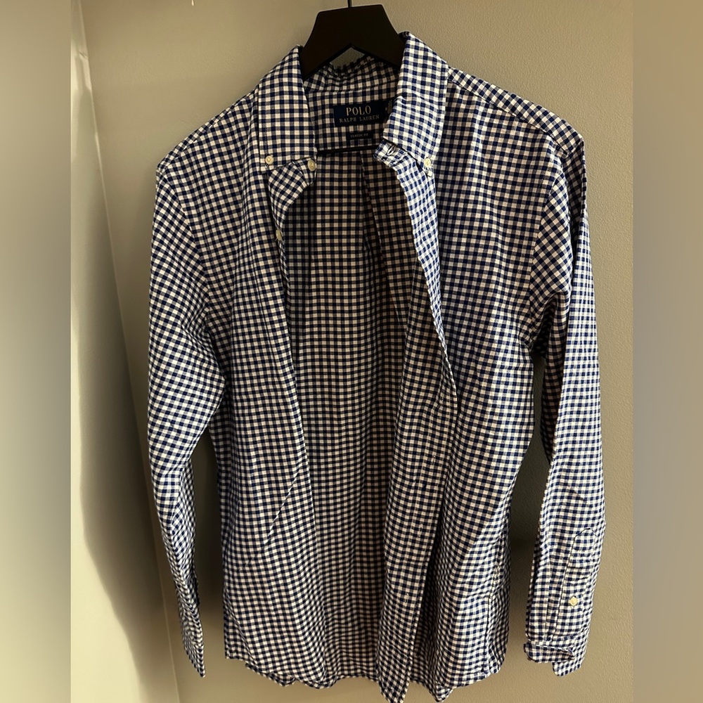 Plaid Polo Collared/Button Up Shirt (M)
